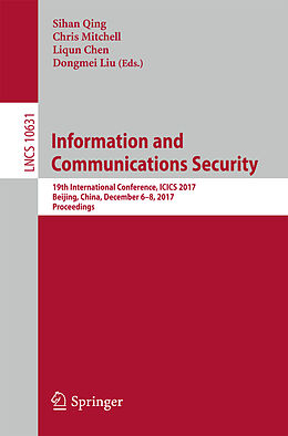 Couverture cartonnée Information and Communications Security de 