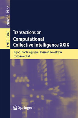 Couverture cartonnée Transactions on Computational Collective Intelligence XXIX de 