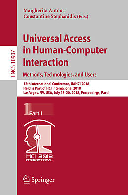 Kartonierter Einband Universal Access in Human-Computer Interaction. Methods, Technologies, and Users von 