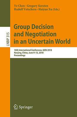 Couverture cartonnée Group Decision and Negotiation in an Uncertain World de 