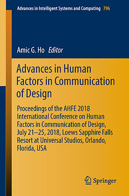 Kartonierter Einband Advances in Human Factors in Communication of Design von 