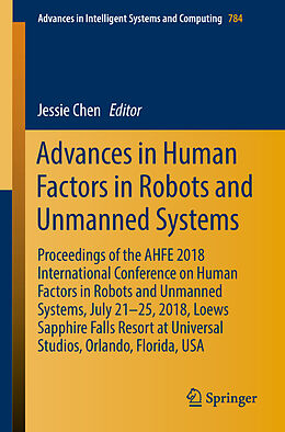 Kartonierter Einband Advances in Human Factors in Robots and Unmanned Systems von 