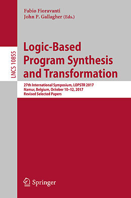 Kartonierter Einband Logic-Based Program Synthesis and Transformation von 