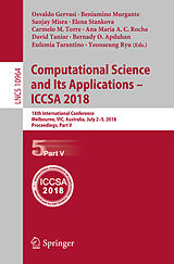 Couverture cartonnée Computational Science and Its Applications   ICCSA 2018 de 