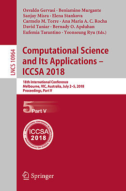 Kartonierter Einband Computational Science and Its Applications   ICCSA 2018 von 
