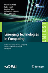 Couverture cartonnée Emerging Technologies in Computing de 