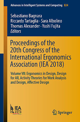 Kartonierter Einband Proceedings of the 20th Congress of the International Ergonomics Association (IEA 2018), 2 Teile von 