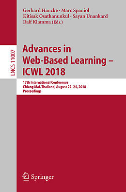 Couverture cartonnée Advances in Web-Based Learning   ICWL 2018 de 