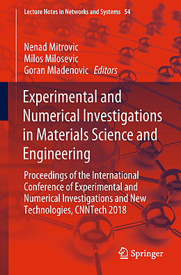 Couverture cartonnée Experimental and Numerical Investigations in Materials Science and Engineering de 