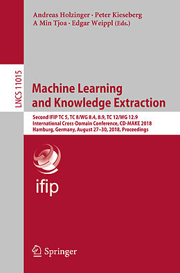 Couverture cartonnée Machine Learning and Knowledge Extraction de 