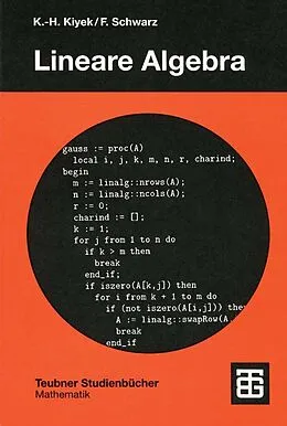 E-Book (pdf) Lineare Algebra von Karl-Heinz Kiyek, Friedrich Schwarz