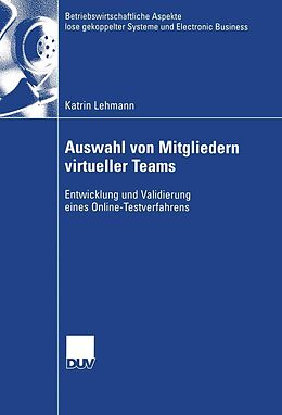 E-Book (pdf) Auswahl von Mitgliedern virtueller Teams von Katrin Lehmann