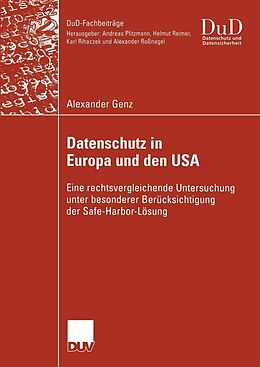 E-Book (pdf) Datenschutz in Europa und den USA von Alexander Genz