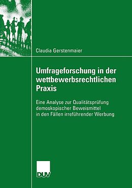 E-Book (pdf) Umfrageforschung in der wettbewerbsrechtlichen Praxis von Claudia Gerstenmaier