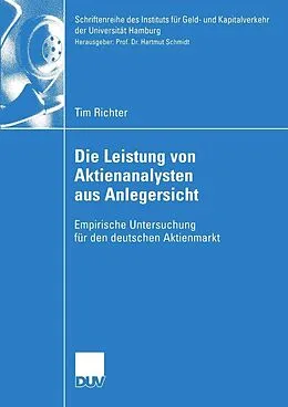 E-Book (pdf) Die Leistung von Aktienanalysten aus Anlegersicht von Tim Richter