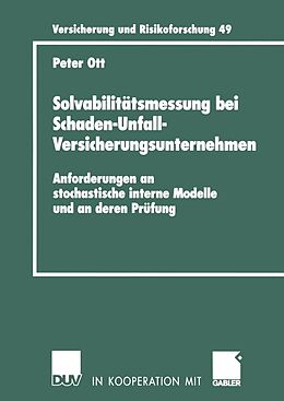 E-Book (pdf) Solvabilitätsmessung bei Schaden-Unfall-Versicherungsunternehmen von Peter Ott