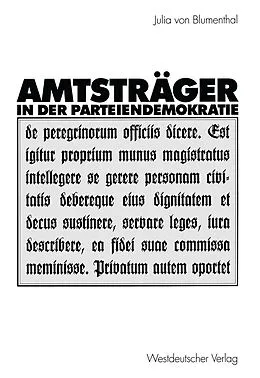 E-Book (pdf) Amtsträger in der Parteiendemokratie von Julia Blumenthal