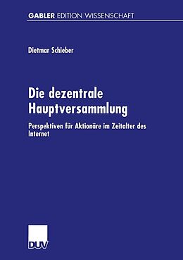 E-Book (pdf) Die dezentrale Hauptversammlung von Dietmar Schieber