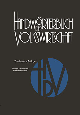 E-Book (pdf) Handwörterbuch der Volkswirtschaft von Hermann Adam, Harald Albuschkat, Reinhard Blasig