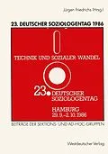 E-Book (pdf) 23. Deutscher Soziologentag 1986 von Jürgen Friedrichs