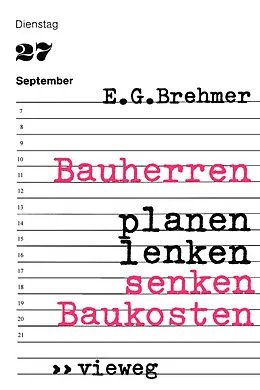 E-Book (pdf) Bauherren planen, lenken, senken Baukosten von Ernst G. Brehmer