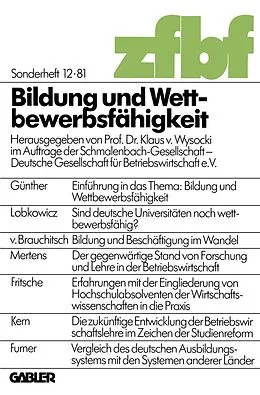 E-Book (pdf) Bildung und Wettbewerbsfähigkeit von Klaus von Wysocki