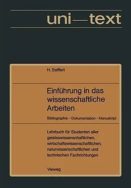 E-Book (pdf) Einführung in das wissenschaftliche Arbeiten von Helmut Seiffert