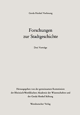 E-Book (pdf) Forschungen zur Stadtgeschichte von Adalberto Giovannini, Adriaan Vermalst, Lothar Gall