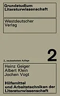 E-Book (pdf) Hilfsmittel und Arbeitstechniken der Literaturwissenschaft von Heinz Geiger