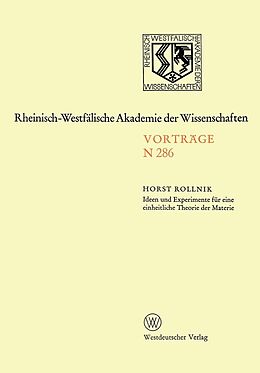 E-Book (pdf) Ideen und Experimente für eine einheitliche Theorie der Materie von Horst Rollnik