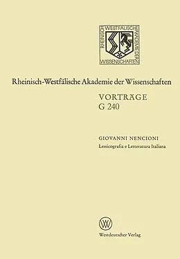 E-Book (pdf) Lessicografia e Letteratura Italiana von Giovanni Nencioni
