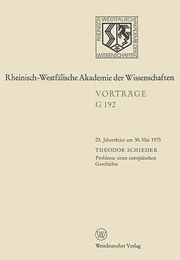 E-Book (pdf) Probleme einer europäischen Geschichte von Theodor Schieder