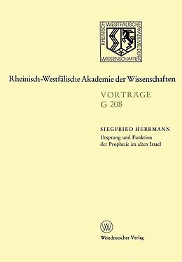E-Book (pdf) Ursprung und Funktion der Prophetie im alten Israel von Siegfried Herrmann