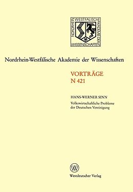 E-Book (pdf) Volkswirtschaftliche Probleme der Deutschen Vereinigung von Hans-Werner Sinn