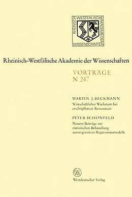 E-Book (pdf) Wirtschaftliches Wachstum bei erschöpfbaren Ressourcen von Martin J. Beckmann