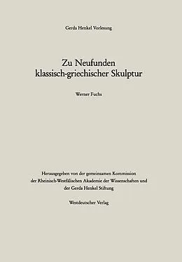 E-Book (pdf) Zu Neufunden klassisch-griechischer Skulptur von Werner Fuchs