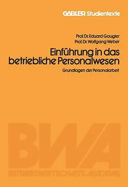 E-Book (pdf) Einführung in das betriebliche Personalwesen von Eduard Gaugler