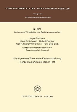 E-Book (pdf) Die allgemeine Theorie der Kaufentscheidung von Hagen Backhaus