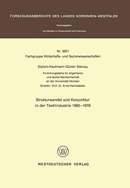 E-Book (pdf) Strukturwandel und Konjunktur in der Textilindustrie 1960  1978 von Günter Steinau