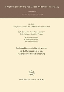 E-Book (pdf) Berücksichtigung strukturschwacher Verdichtungsgebiete in der regionalen Wirtschaftsförderung von Hannelore Neumann