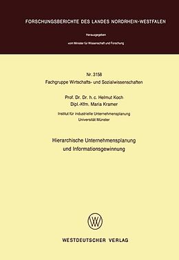 E-Book (pdf) Hierarchische Unternehmensplanung und Informationsgewinnung von Helmut Koch
