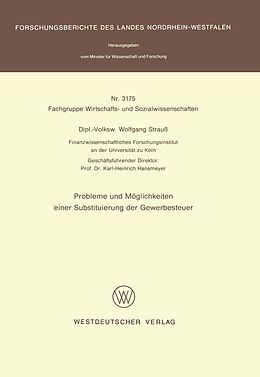 E-Book (pdf) Probleme und Möglichkeiten einer Substituierung der Gewerbesteuer von Wolfgang Strauß