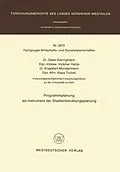 E-Book (pdf) Programmplanung als Instrument der Stadtentwicklungsplanung von Dieter Ewringmann