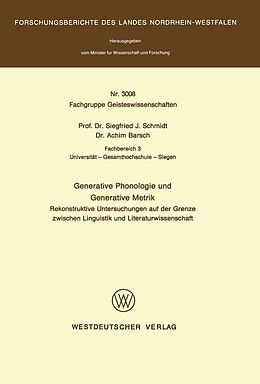 E-Book (pdf) Generative Phonologie und Generative Metrik von Siegfried J. Schmidt