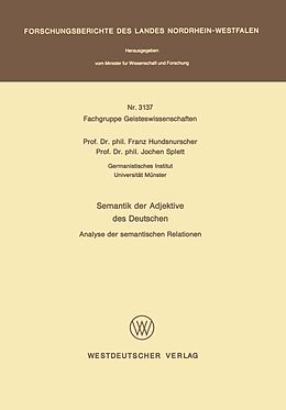 E-Book (pdf) Semantik der Adjektive des Deutschen von Franz Hundsnurscher