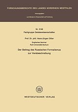 E-Book (pdf) Der Beitrag des Russischen Formalismus zur Versbeschreibung von Hans-Jürgen Diller