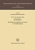 E-Book (pdf) Der Beitrag des Russischen Formalismus zur Versbeschreibung von Hans-Jürgen Diller