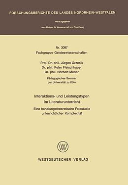 E-Book (pdf) Interaktions- und Leistungstypen im Literaturunterricht von Jürgen Grzesik