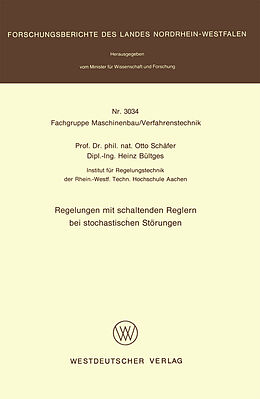 E-Book (pdf) Regelungen mit schaltenden Reglern bei stochastischen Störungen von Otto Schäfer