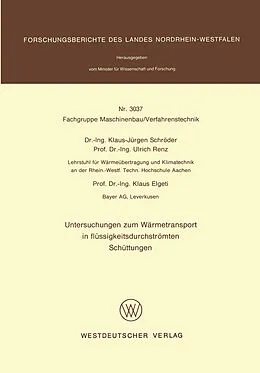 E-Book (pdf) Untersuchungen zum Wärmetransport in flüssigkeitsdurchströmten Schüttungen von Klaus-Jürgen Schröder